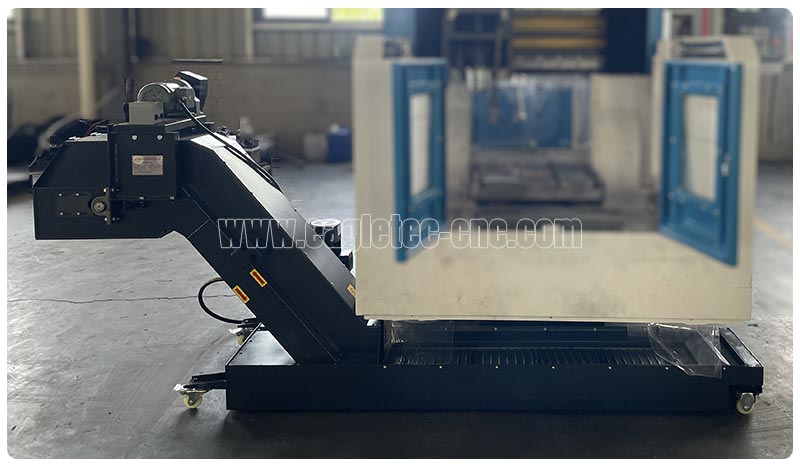 chip removing machine on the front of small cnc gantry drilling machine for flanges
