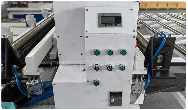 PLC controller for the multiple spindle slatwall making machine