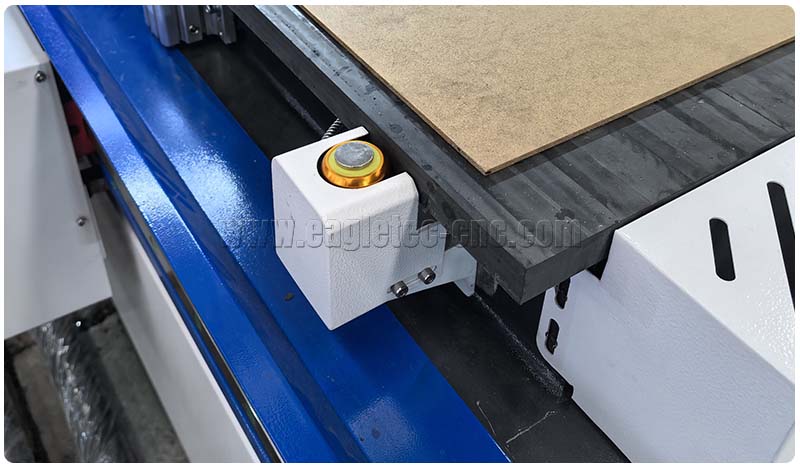 automatic tool length calibration sensor on an ATC CNC router with knife cutter automatic tool length calibration sensor on an ATC CNC router with knife cutter