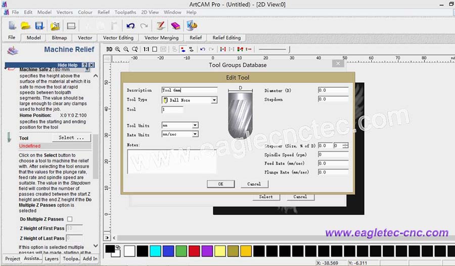 How to Use ArtCAM Pro Create Relief Toolpath from Bitmap BMP