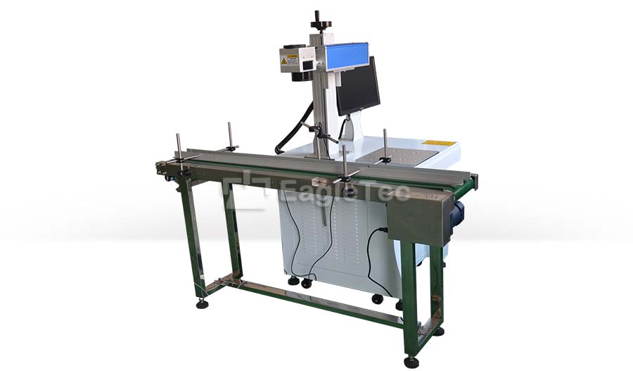 Industrial Flying Fiber Laser Marking Machine with Conveyor