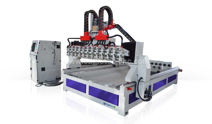 4 Axis Rotary CNC Router With 12 Spindles for Mass 3D Carving