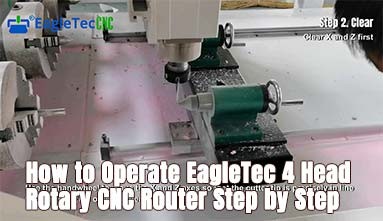 How to Operate EagleTec 4 Head Rotary CNC Router Step by Step