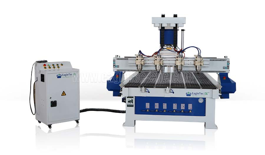 4 Head CNC Router With 5ft x 10ft Vacuum Bed